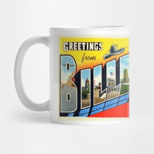 Greetings from Billings Montana - Vintage Large Letter Postcard Mug